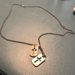 Chain with dangling cross pendants